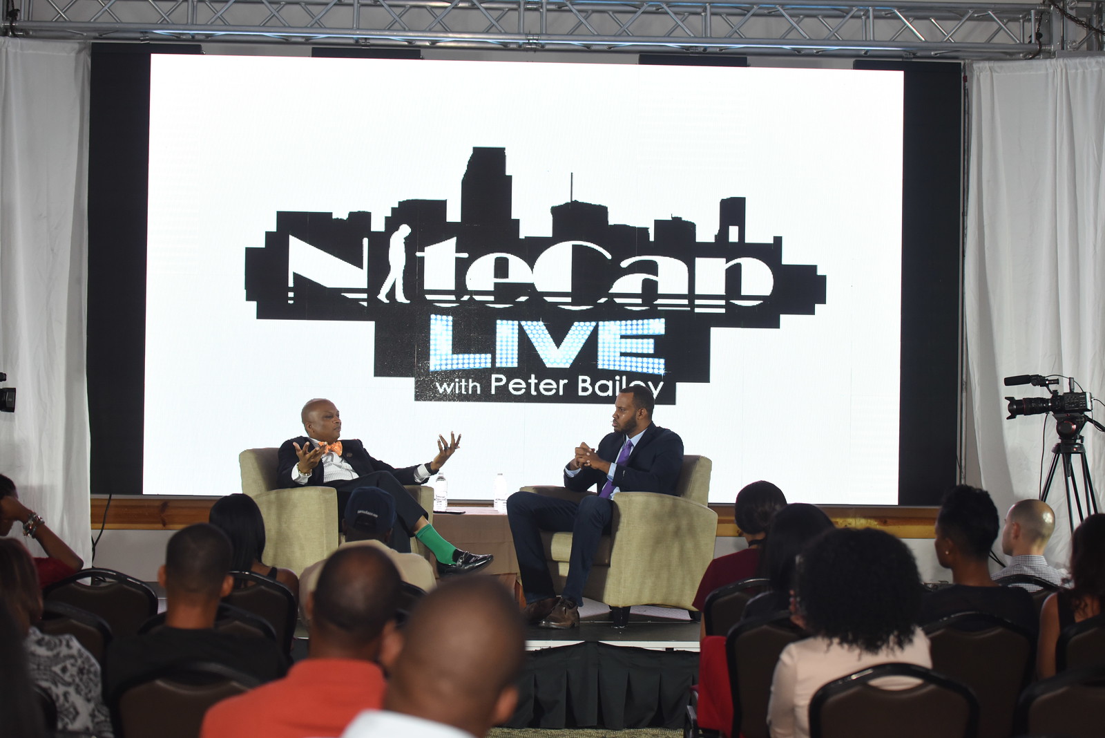 Peter Bailey and Miami Gardens Mayor Oliver Gilbert at NiteCap Live in 2016